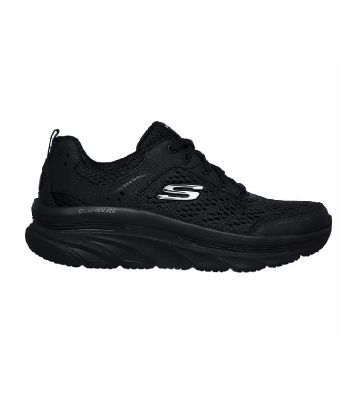 Skechers para mujer. 149023 Zapatillas de piel D'Lux Walker Infinite Motion negro (41), Plano, 1 a 3cm, Cordones, Deportivo, Multideporte