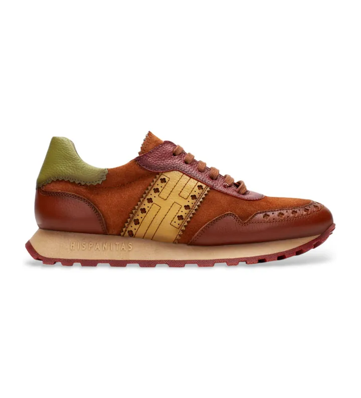 Hispanitas para mujer. CHI243623 Zapatillas de piel Iron multicolor (36), Plano, Cordones, Casual