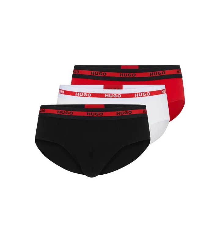 HUGO para hombre. 50492378 Pack 3 Slips Triplet rojo, blanco, marino (XXL), Homewear, Algodón
