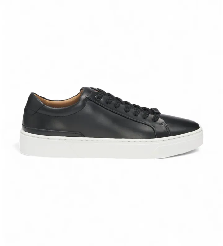BOSS para hombre. 50536841 Zapatillas de Piel Gary negro (40), Plano, Cordones, Casual