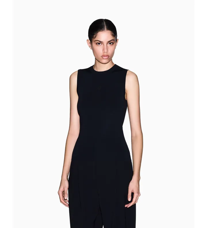 A|X Armani Exchange para mujer. XW001448AF10352UC001 Top Fusion negro (L), Casual, Viscosa, Sin mangas / Tirantes