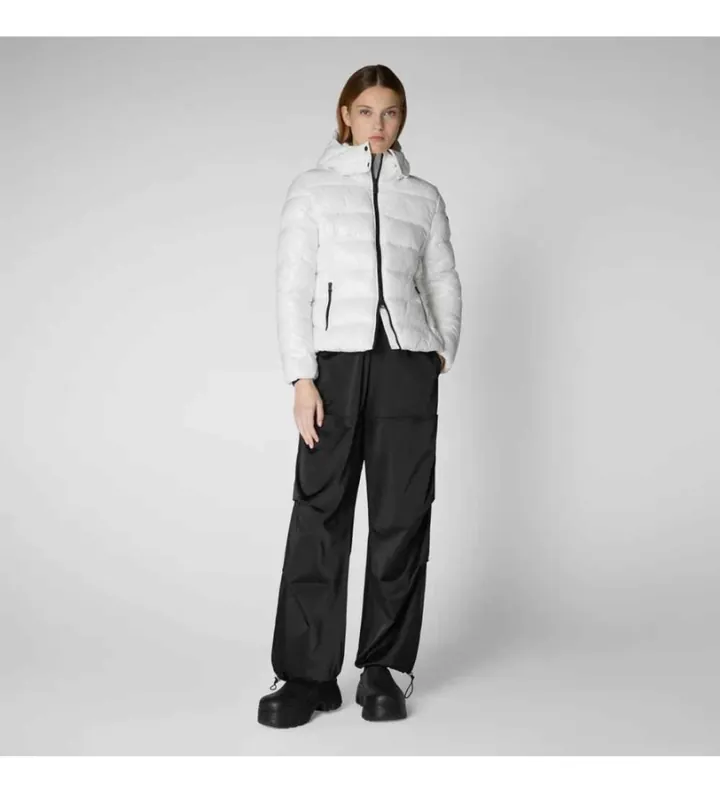 Save The Duck para mujer. D31470W-LOVE21 Chaqueta Cosmary blanco (L), Casual, Sostenible, Nylon reciclado