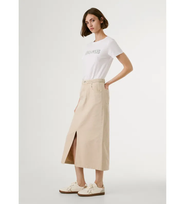 Pepe Jeans para mujer. PL9011884 Falda Saura beige (M), Casual, Algodón
