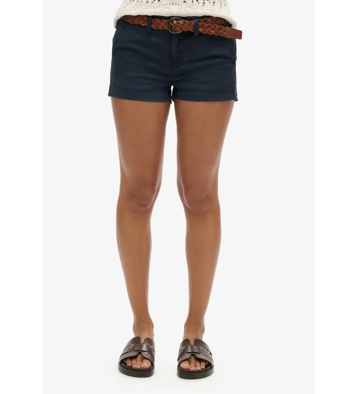 Superdry para mujer. W7110393A Shorts Chinos marino (L), Azul, Casual, Algodón