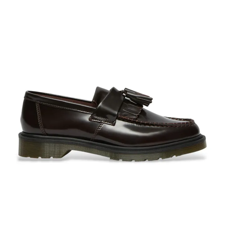 Dr Martens para hombre. 14573601 Mocasines de piel Adrian granate (36), Plano, Ninguno, Casual, Burdeos