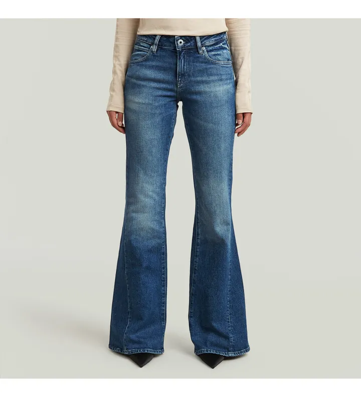 G-Star para mujer. D28831-E106-D885 Jeans Stevey 3D Flare azul (32/34), Casual, Algodón, Denim