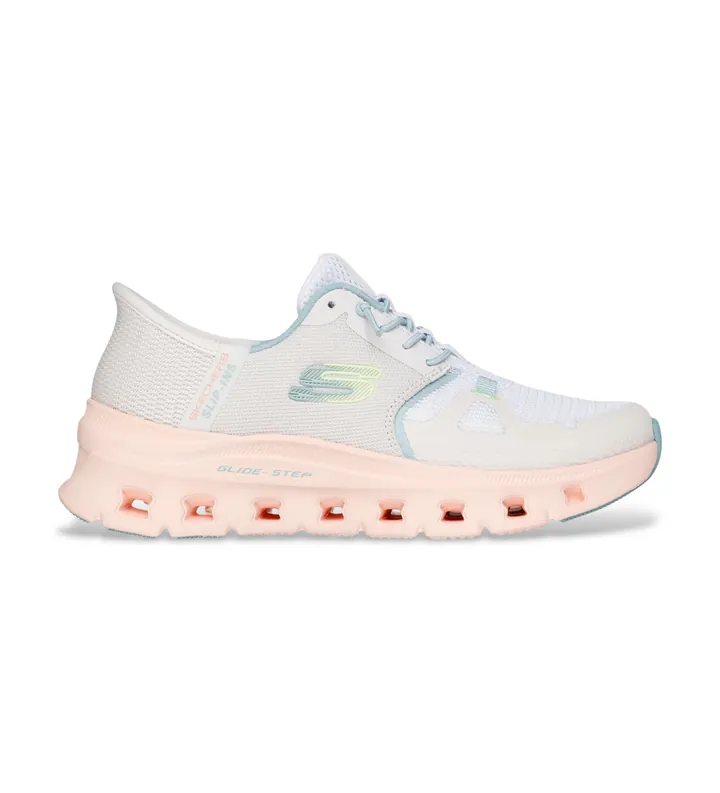 Skechers para mujer. 150420 Zapatillas Slip-ins: Glide-Step Pro blanco, rosa (36), Plano, Cordones, Casual