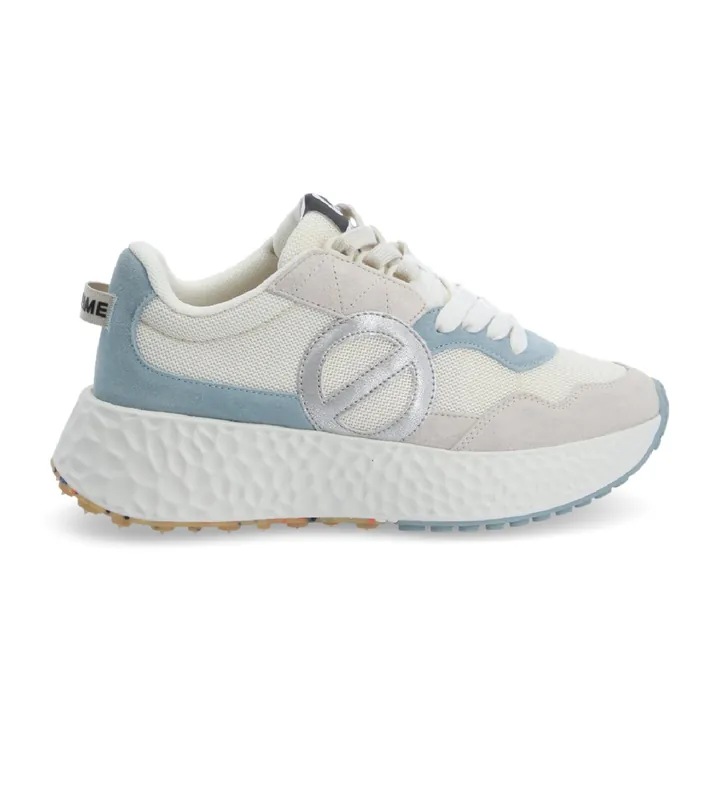 NO NAME para mujer. NNVEKSD Zapatillas Carter Jogger de piel beige, azul (37), 3 a 5cm, Cordones, Casual