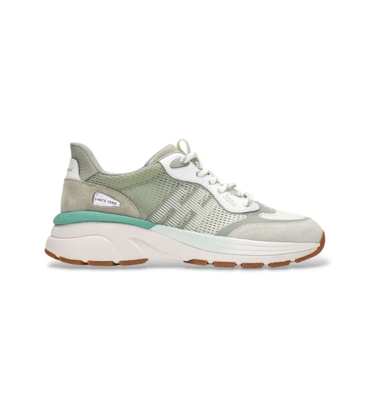 Hispanitas para mujer. SHV264501 Zapatillas Loto blanco roto (36), Piel, Plano, Cordones, Casual, Verde