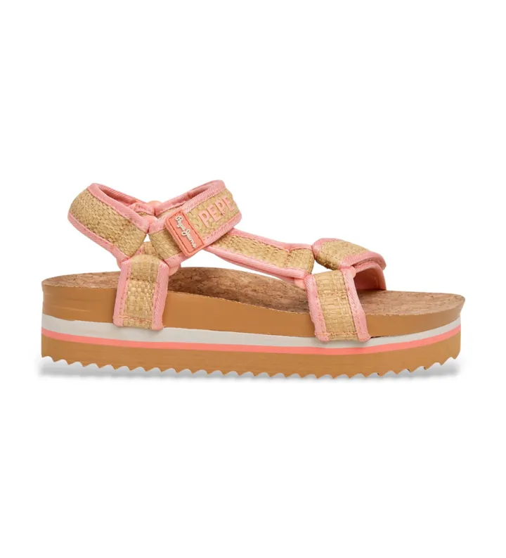 Pepe Jeans para mujer. PLS900027 Sandalias Unber naranja (36), 3 a 5cm, Velcro, Casual