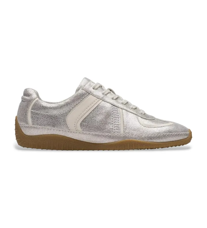 Clarks para mujer. 26183167 Zapatillas de piel Meridor Lo Metallic Combi (40), Plata, Plano, Ante, Cordones, Casual