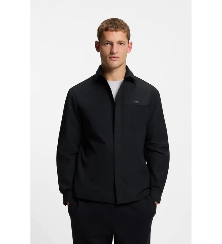 BOSS para hombre. 50554482 Sobrecamisa ST Unity negro (L), Casual, Algodón, Manga larga