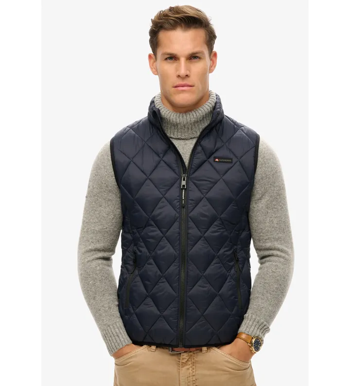Superdry para hombre. M5012143A Chaleco Fuji Lite marino (L), Casual, Nylon