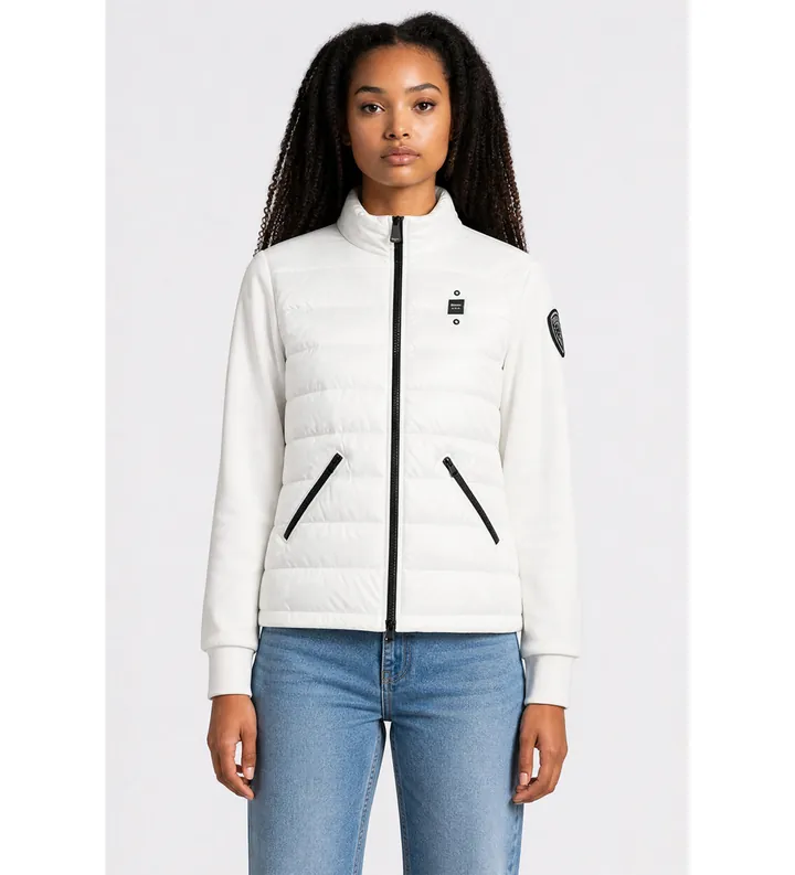 Blauer para mujer. 26SBLDC02206 Chaqueta Scuba Haskel blanco (S), Casual, Poliéster