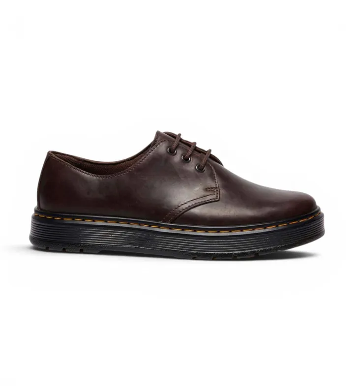 Dr Martens para hombre. 41555201 Zapatos de Piel Brookline Lo marrón oscuro (41), Plano, Cordones, Casual