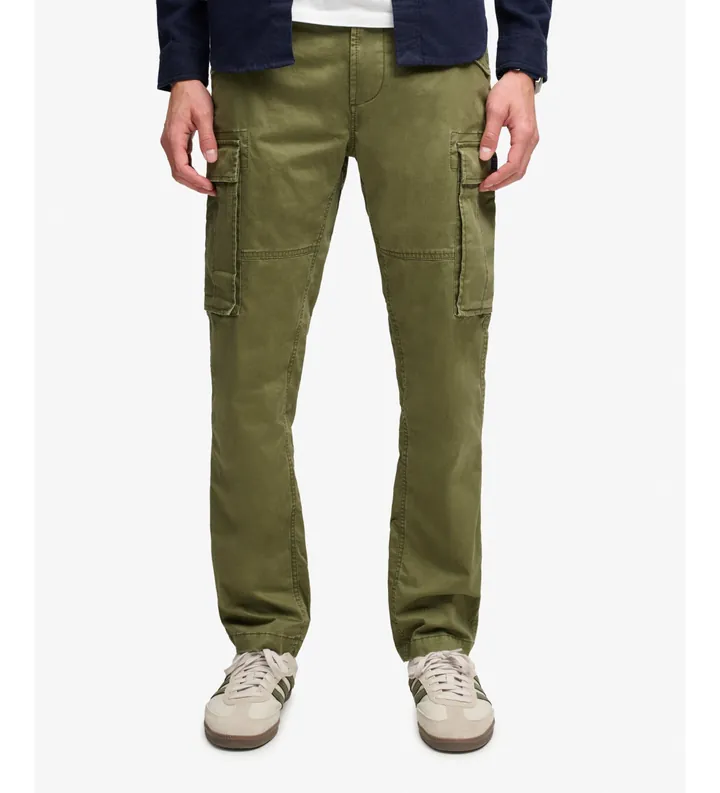 Superdry para hombre. M7011511A Pantalón cargo Slim Taper verde (30/32), Casual, Algodón