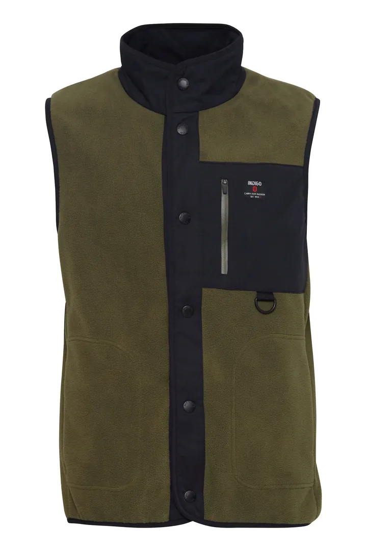 INDICODE JEANS Chaleco 'Majs'  azul / verde oscuro