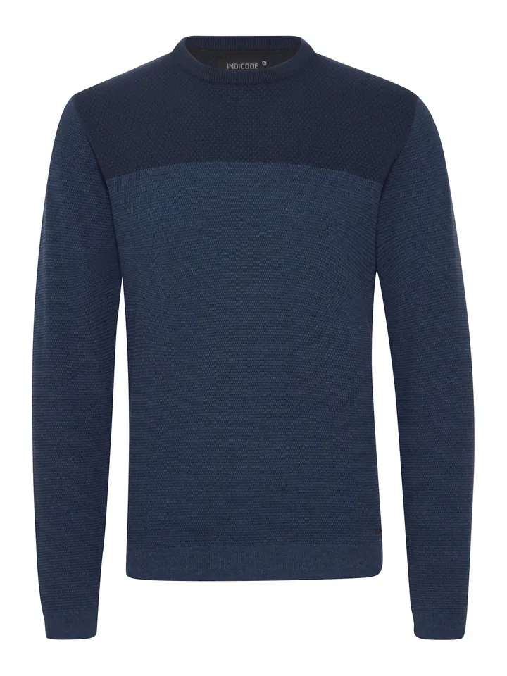 INDICODE JEANS Jersey ' Label ' azul oscuro
