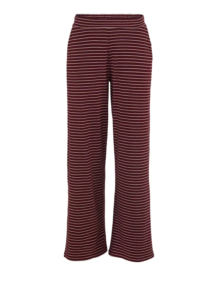 JOOP! Pantalón 'Cosy' rojo oscuro / blanco
