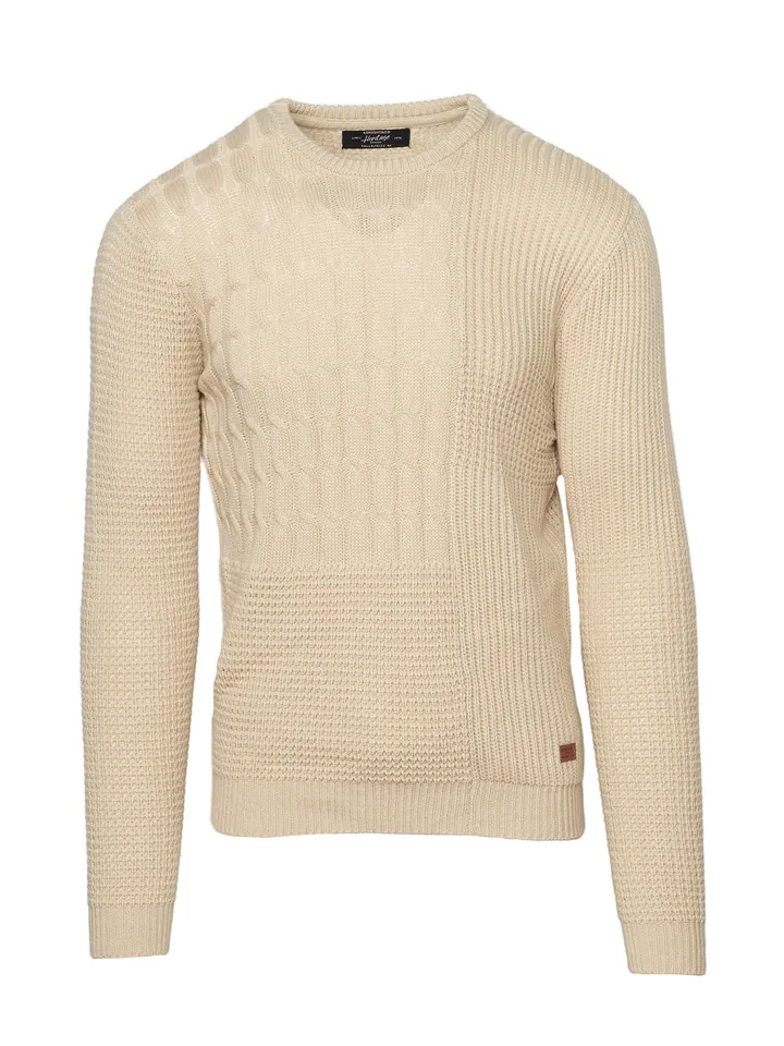 KOROSHI Jersey crema / marrón