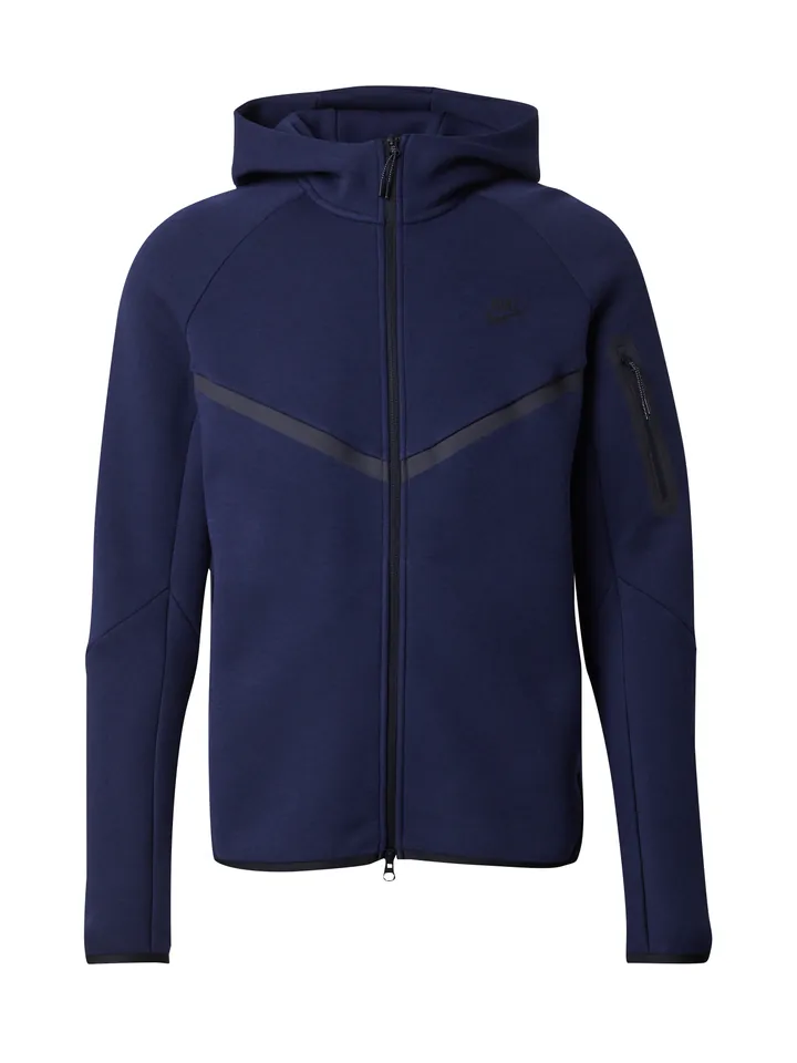 Nike Sportswear Sudadera con cremallera 'Tech Fleece' navy / negro