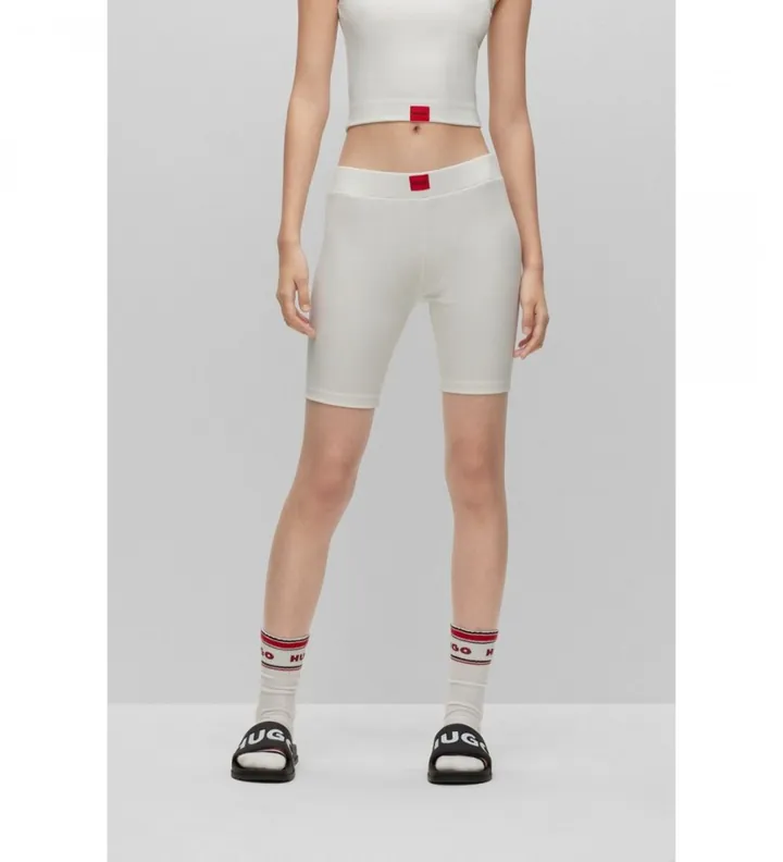 HUGO para mujer. 50490630 Pantalón Logo Blanco (L), Homewear, Poliéster Reciclado, Sostenible
