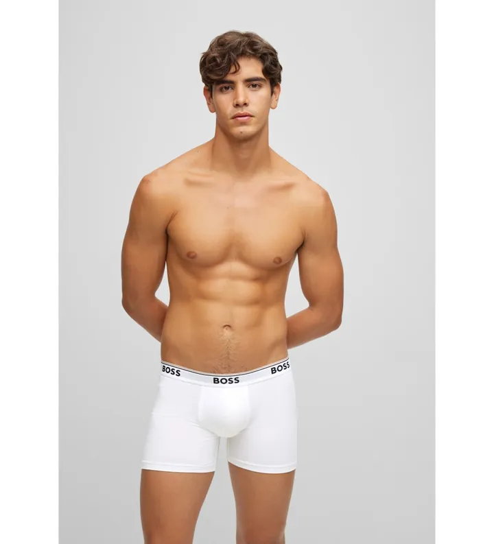 BOSS para hombre. 50475282 Pack 3 Bóxers 3P Power blanco (L), Homewear, Algodón