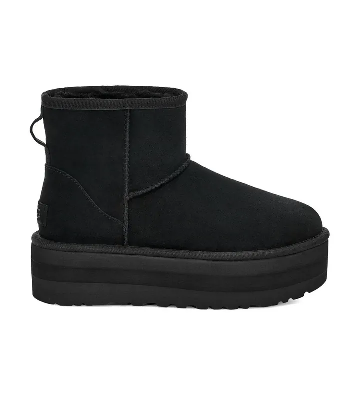UGG para mujer. 1134991 Botines W Classic Mini Platform negro (41), Piel, 3 a 5cm, 5 a 8cm, Ninguno, Casual