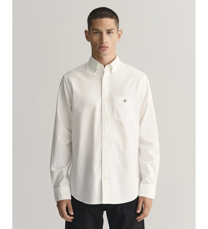 Gant para hombre. 3000200 Camisa Oxford Regular Fit blanco (3XL), Casual, Algodón, Clásico, Manga larga
