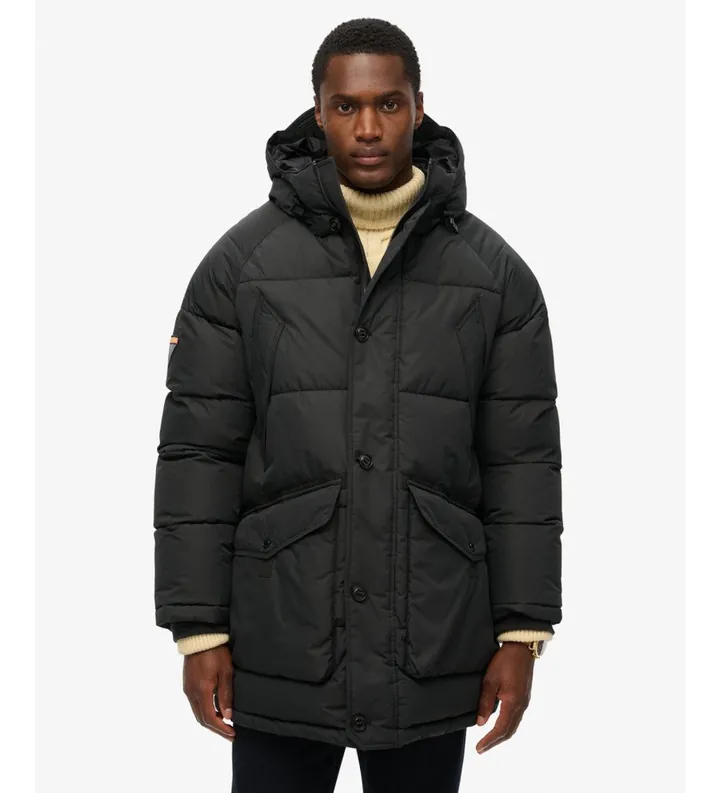 Superdry para hombre. M5011933A Parka Expedition negro (S), Casual, Poliéster
