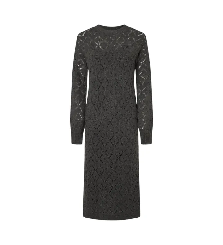 Pepe Jeans para mujer. PL953588 Vestido Hailey gris (L), Casual, Acrílico, Manga larga
