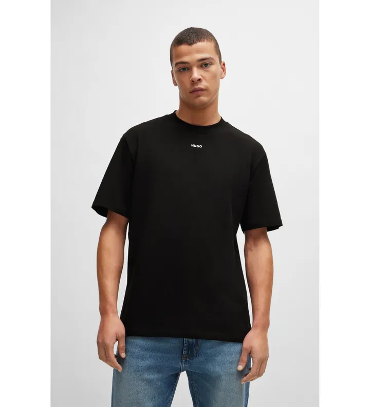 HUGO para hombre. 50488330 Camiseta Dapolino negro (L), Casual, Algodón, Manga corta