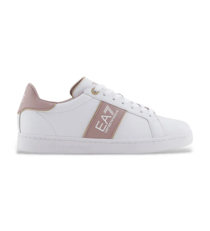 EA7 para mujer. X8X102_XK346 Zapatillas de PielClassic blanco (36 2/3), Plano, Cordones, Casual