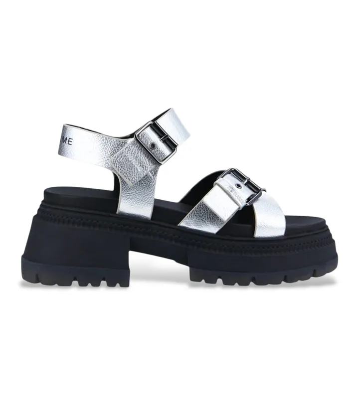 NO NAME para mujer. MNYAFO0 Sandalias Strong plateado (36), Plata, 3 a 5cm, Hebilla, Casual