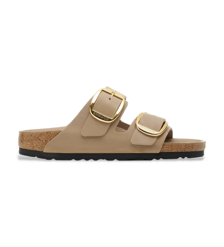 Birkenstock para mujer. 1030395 Sandalias de Piel Arizona Big Buckle (Ajuste Estrecho) marrón claro (36), Plano, Ninguno, Casual