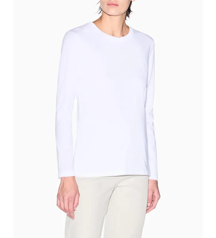 A|X Armani Exchange para mujer. XW001450AF10356U0002 Camiseta Regular Fit blanco (L), Casual, Algodón, Manga larga