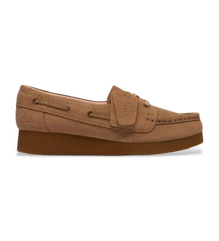 Clarks para mujer. 26186339 Mocasines de ante Polden Moc marrón (37), Plano, Cordones, Casual