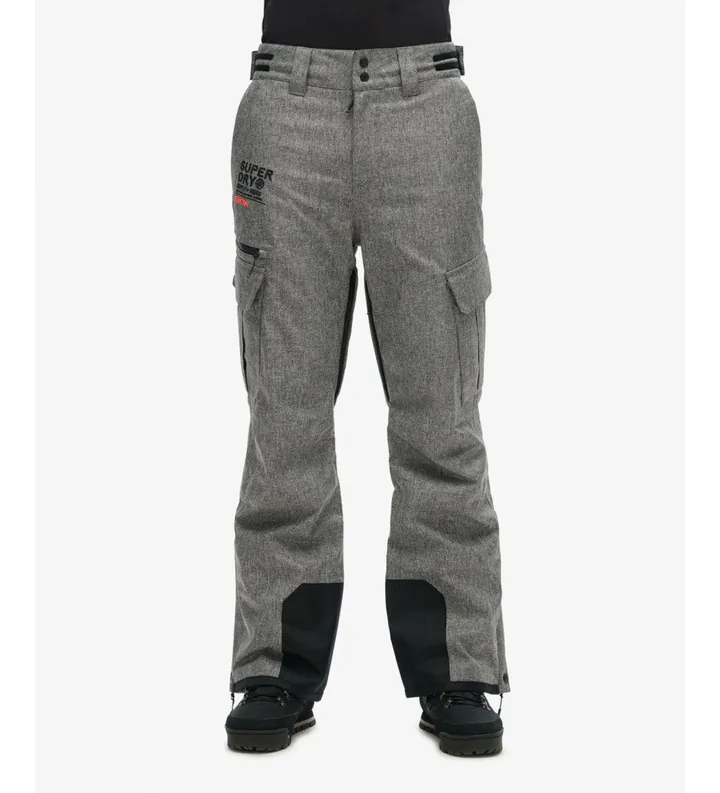Superdry para hombre. MS110184A Pantalón Ski Peak Rescue gris (L), Deportivo, Poliéster, Nieve, Outdoor
