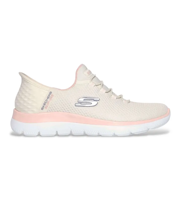 Skechers para mujer. 150123 Zapatillas Slip-ins: Summits - Diamond Dream beige, rosa (38), Plano, Cordones, Casual