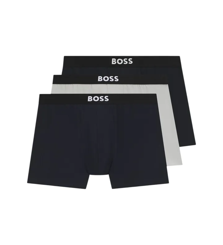BOSS para hombre. 50544272 Set 3 Bóxers en algodón elástico gris (L), Homewear