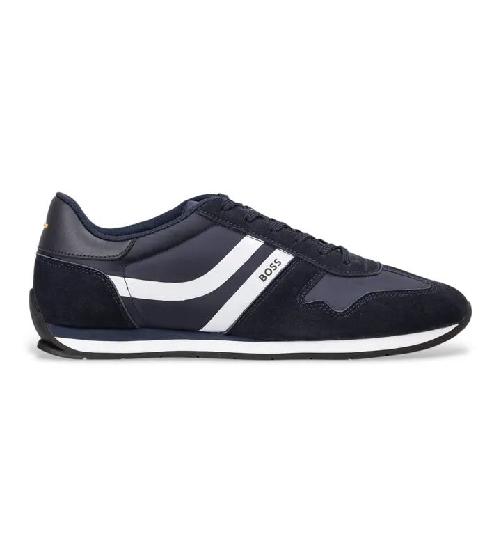 BOSS para hombre. 50562619 Zapatillas Levon marino (44), Plano, Cordones, Casual