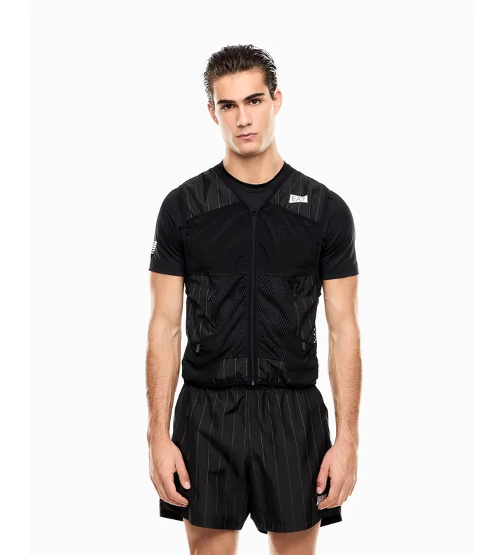 EA7 para hombre. 7M001356_AF21229 Chaleco Ventus+ M Negro (3XL), Casual, Poliéster, Sin mangas / Tirantes