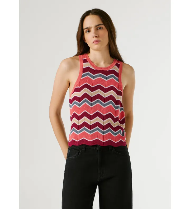 Pepe Jeans para mujer. PL7000118 Top Kasha rosa (M), Casual, Modal, Manga corta