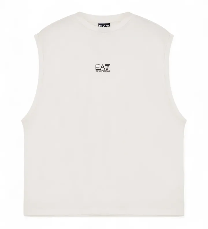 EA7 para hombre. 7M001622_AF21787 Camiseta Top Natural Ventus blanco (3XL), Casual, Viscosa, Sin mangas / Tirantes