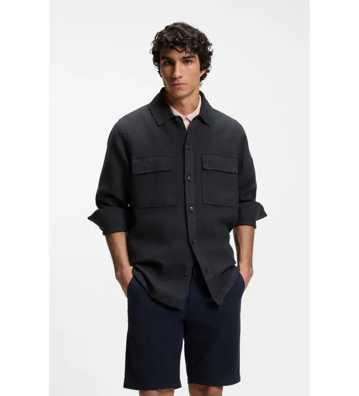 BOSS para hombre. 50558928 Camisa Locky 3 marino (L), Casual, Algodón, Manga larga