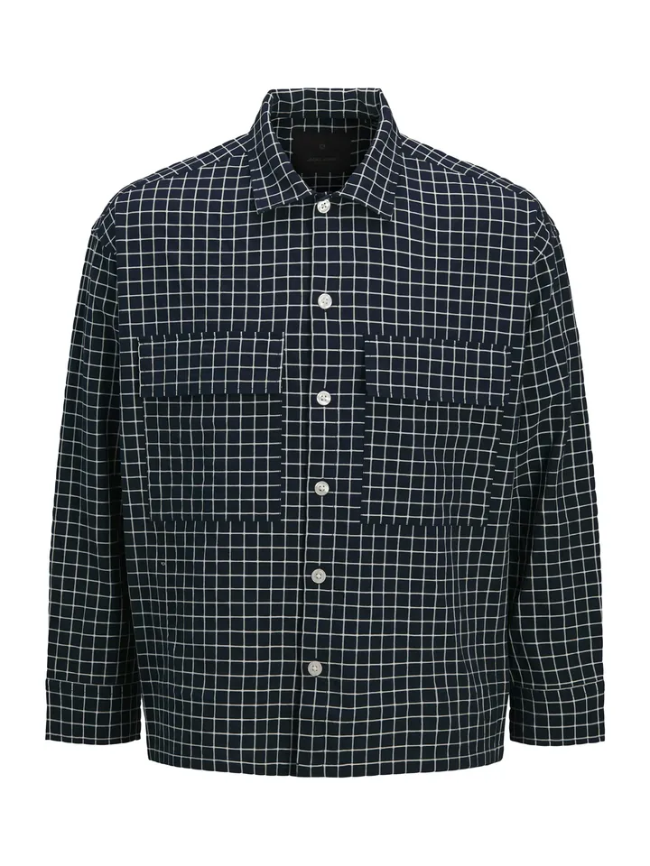 JACK & JONES Camisa 'JPRBLATRAVIS'  azul noche / blanco