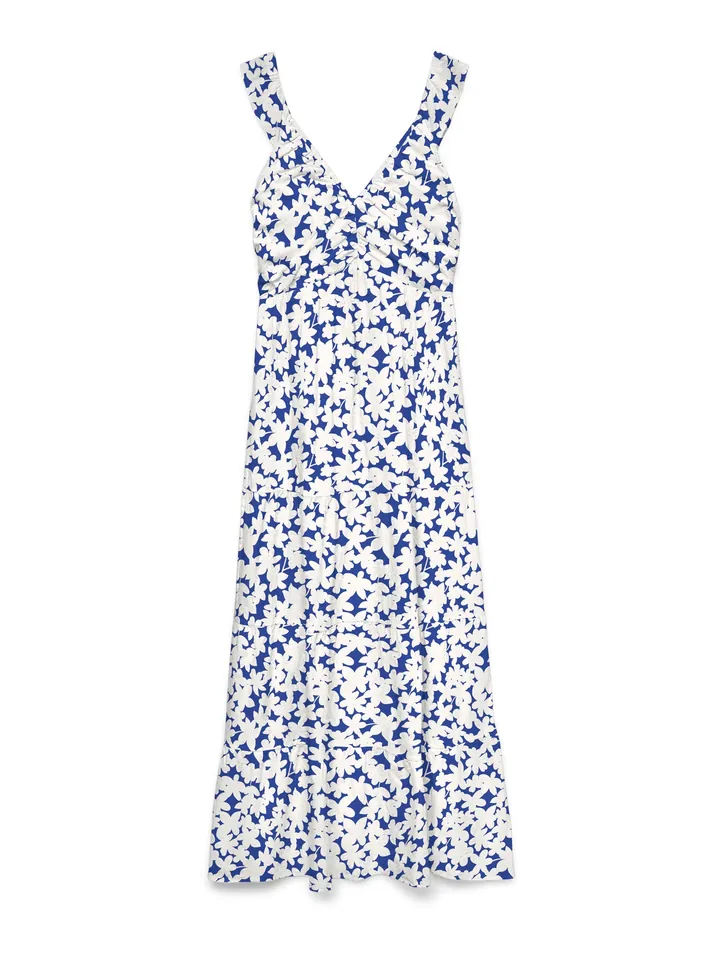 VERO MODA Vestido 'VMDICTHE'  azul oscuro / blanco