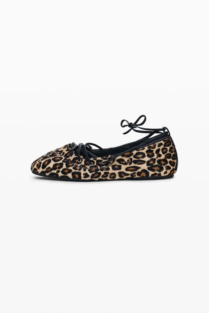 Desigual, Bailarina print piel, Mujer, Cow Leather, Negro, 36