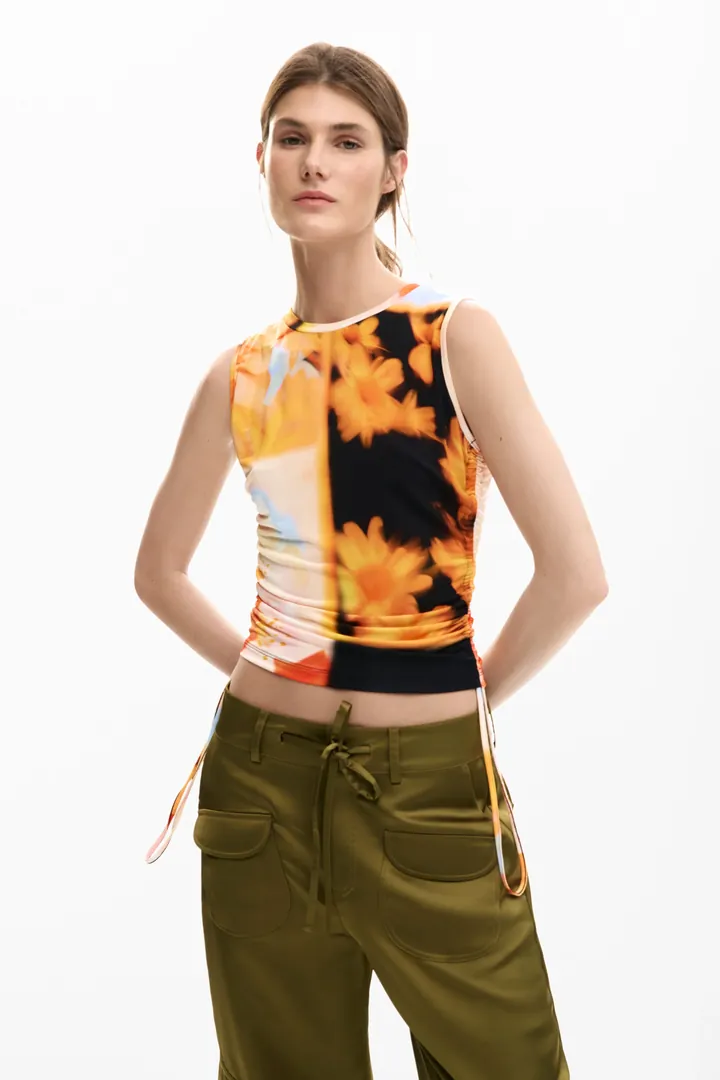 Desigual, Top flores arty, Mujer, Viscosa, L
