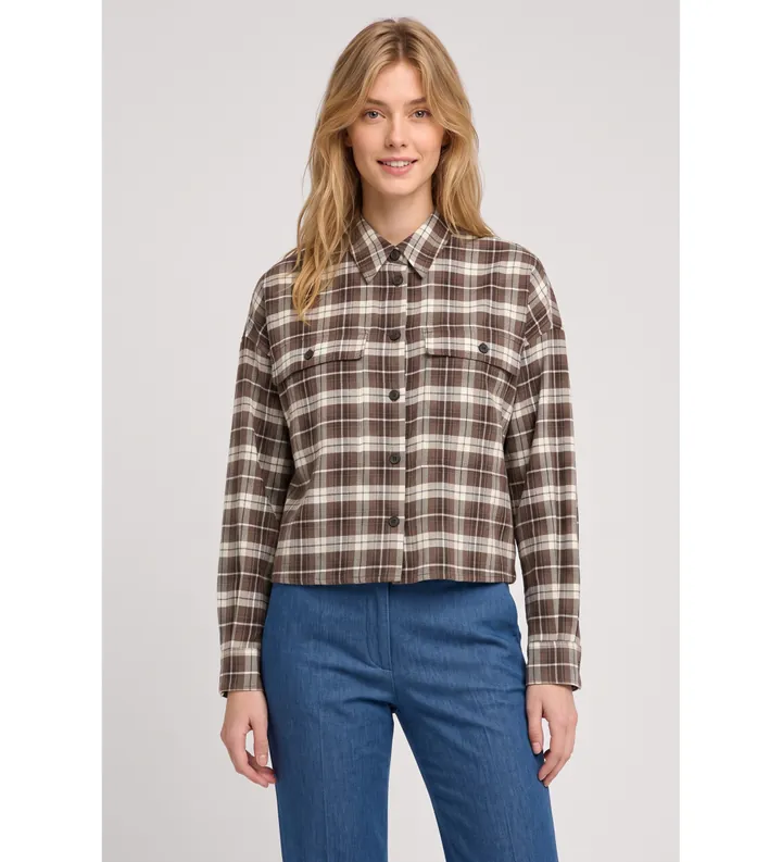 Weekend Max Mara para mujer. 2625196012650 Camisa Berlina marrón (36), Casual, Lana, Manga larga